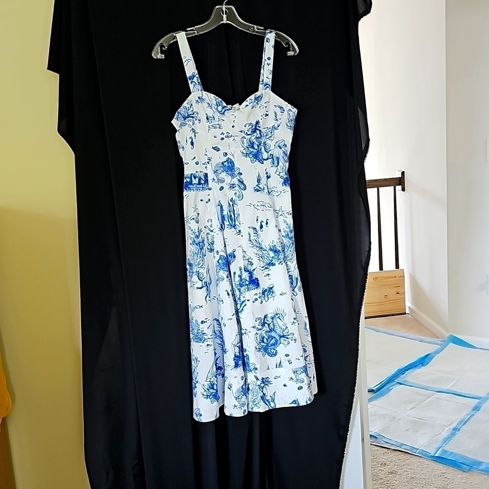 " wall paper dress " nautical,  ocean, mermaid, beach, aquatic.